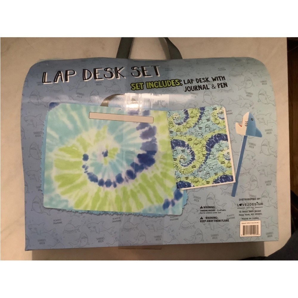 Portable Lap Desk with Pillow up 2 Coloring Sticker Sheets & 4 Markers 18x14In - Picture 5 of 7